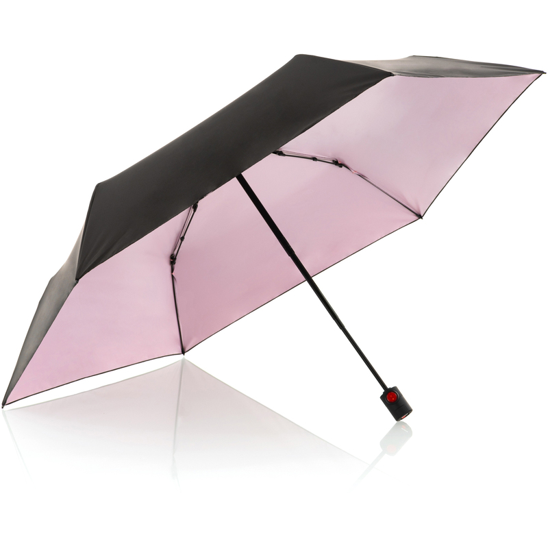 Knirps Regenschirm Duomatic Ultra Light Heat Shield, schwarz/rosa