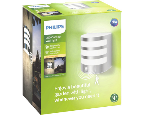 LED Sensor Buitenwandlamp 3,5W 320 lm roestvrij staal/wit