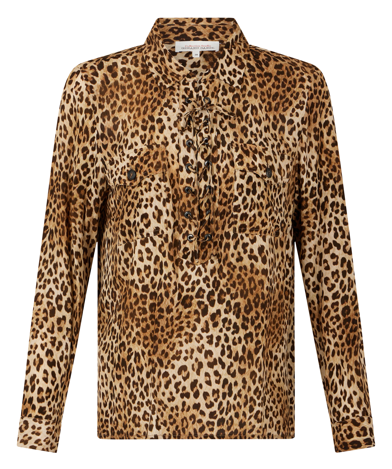 BRISIA - Blouse col classiqueimprimée | Beige