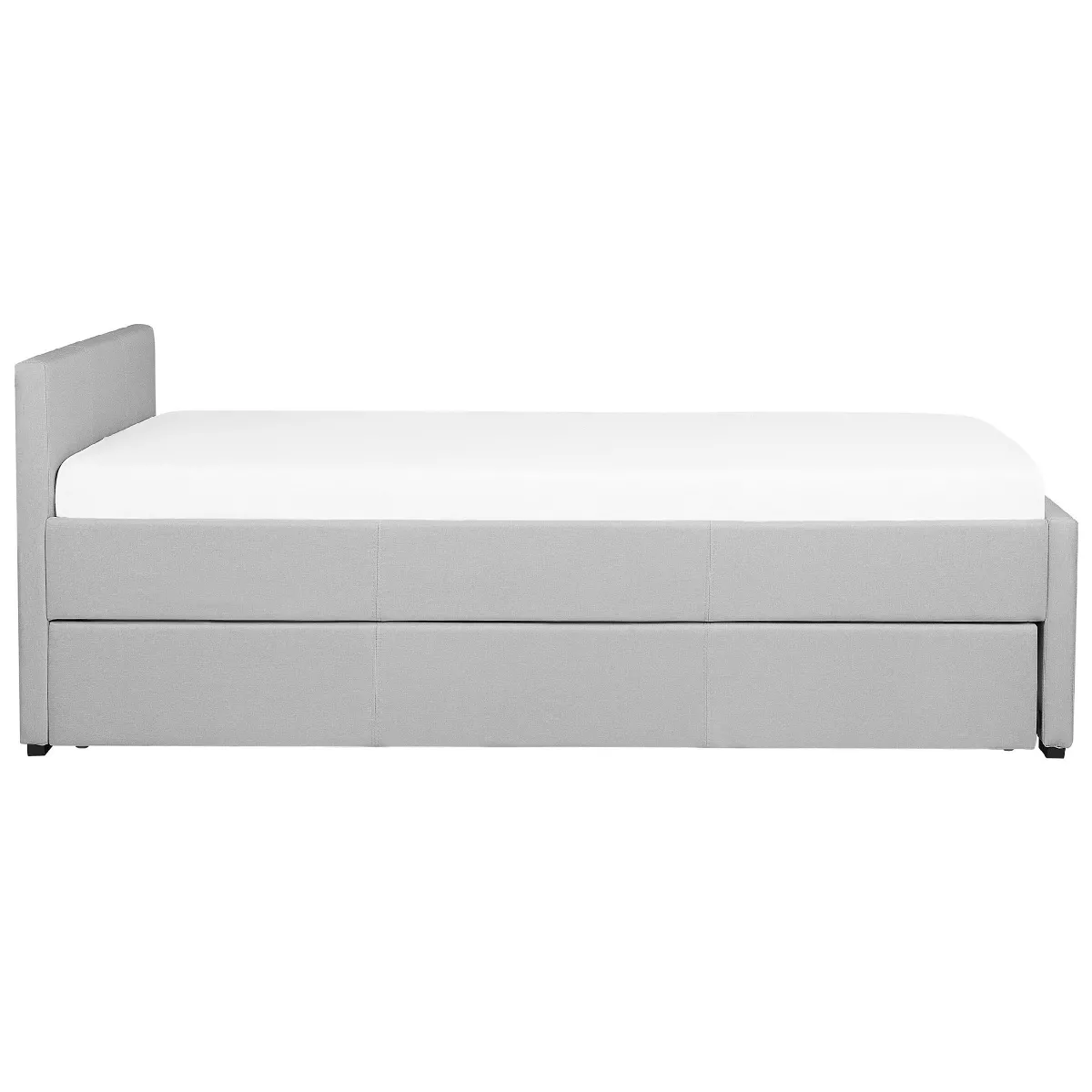 Beliani Lit gigogne avec sommier - Gris clair - 80x200 cm