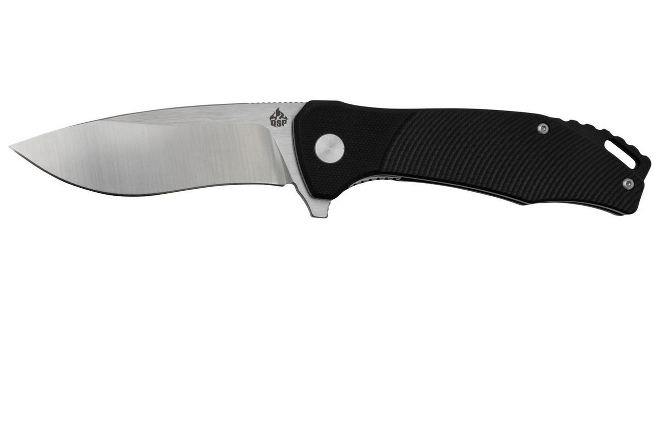 QSP Knife Raven QS122-C1 Black G10, Satin, zakmes