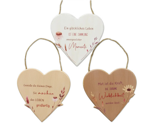 Decoratieve hanger Kornelia Hart 15x15 cm assorti