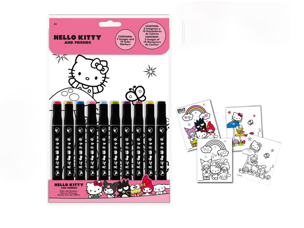 KIT PINTA POR NÚMEROS DO ART HELLO KITTY AND FRIENDS