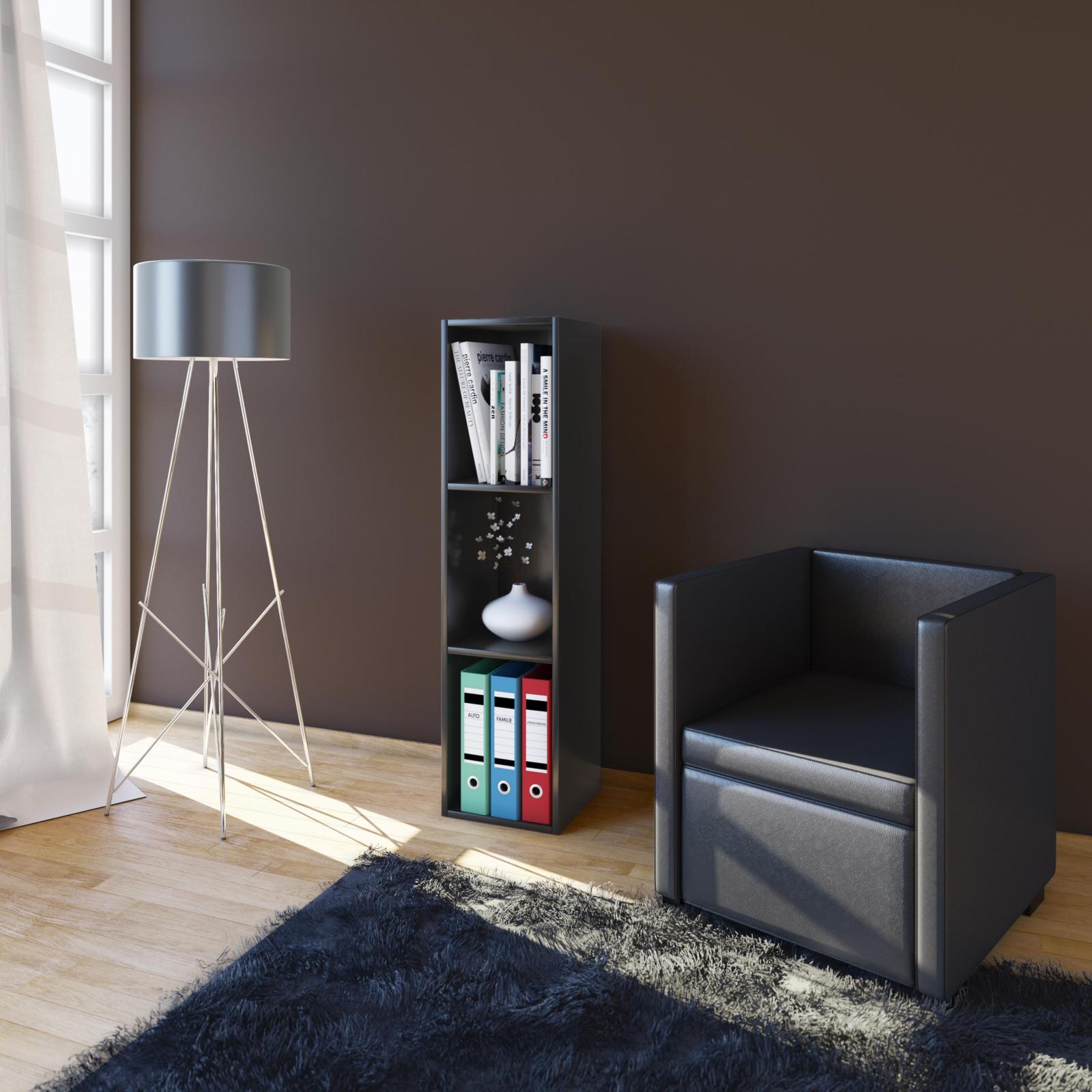 CD/DVD-Sammel-Regal MENDAS - schwarz - 3-Fach - 34 cm