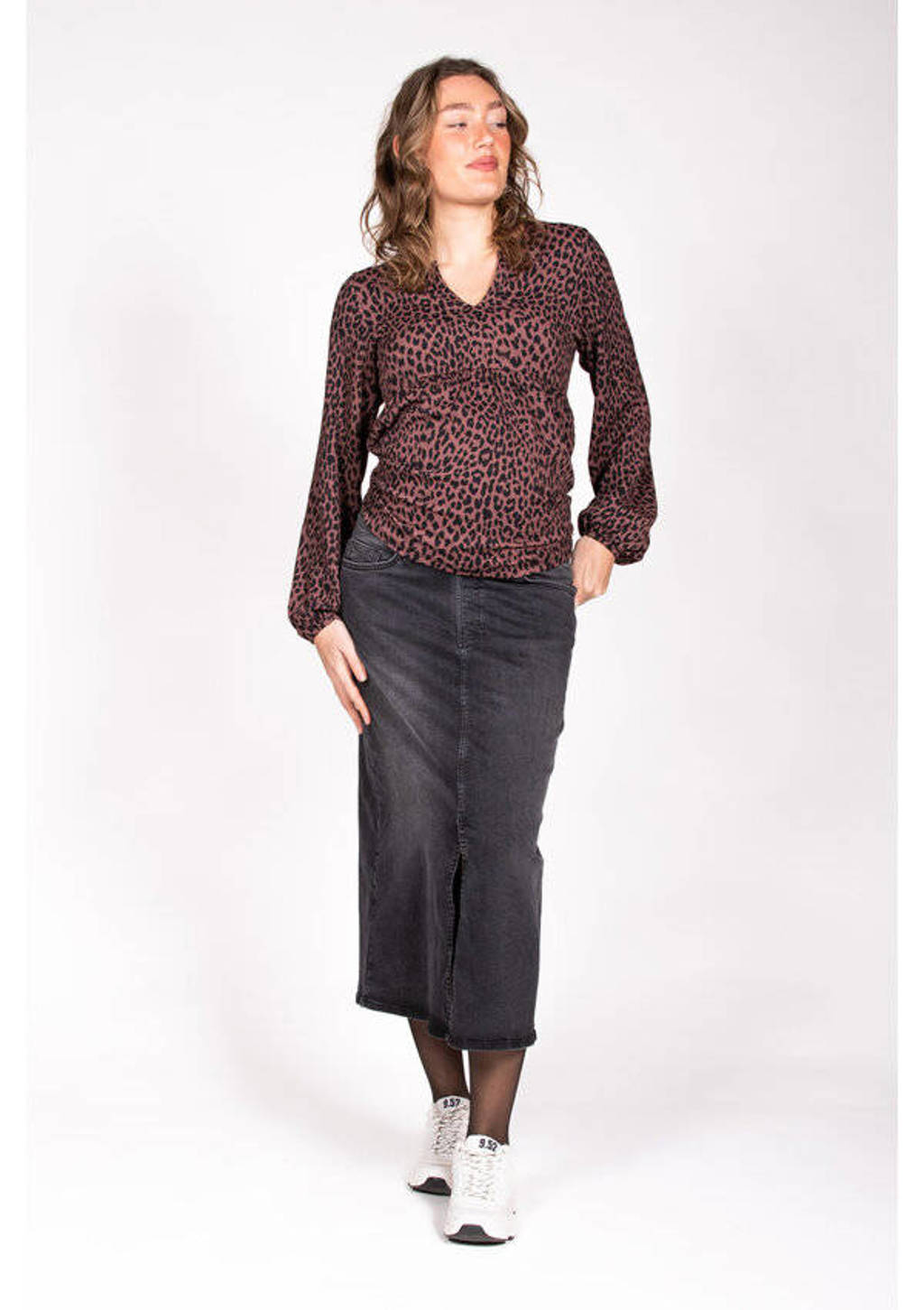 LOVE2WAIT zwangerschapstop met dierenprint bruin/zwart