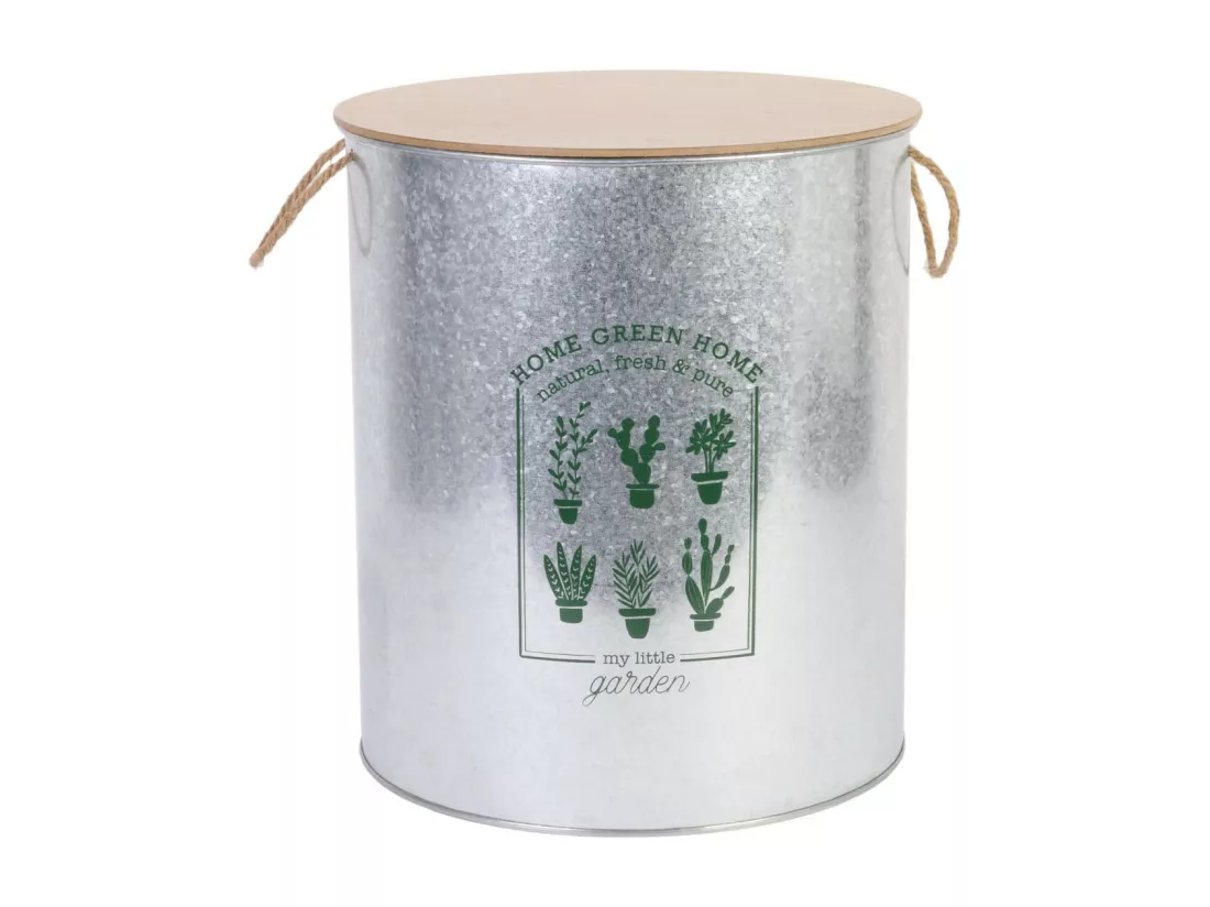 Lot de 2 Poubelles en Métal 