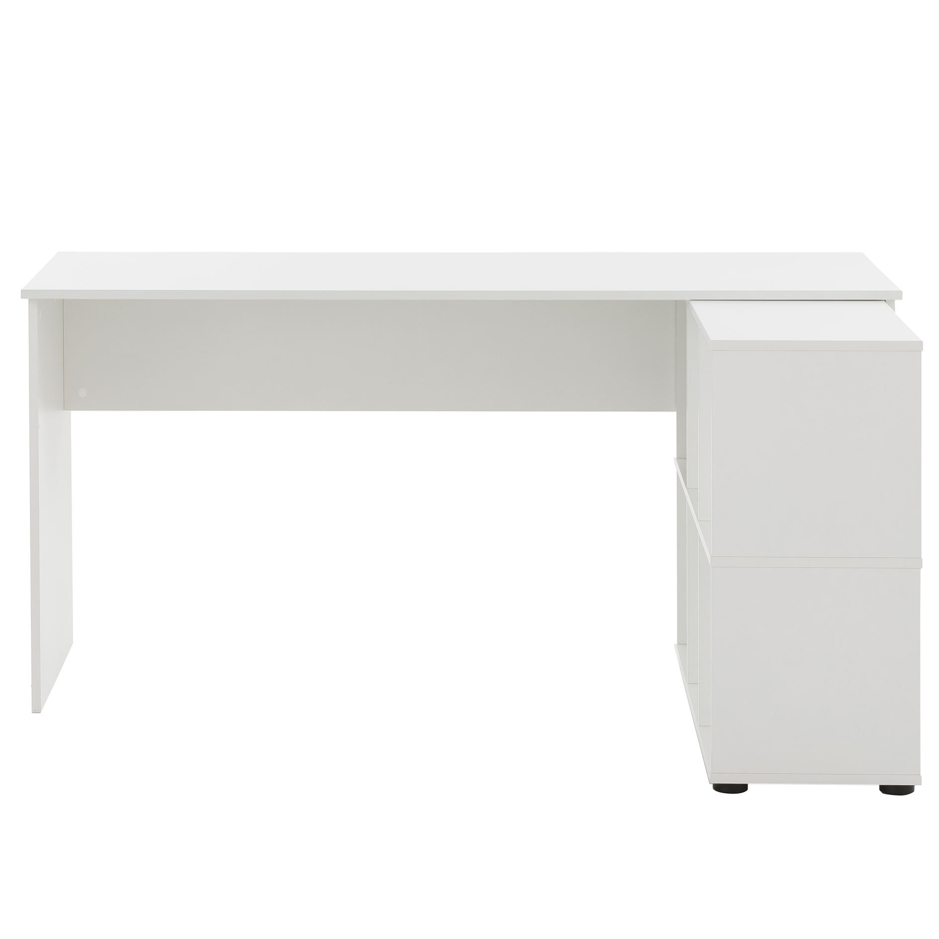 Eck-Schreibtisch - weiß - mit Regal - 150 cm