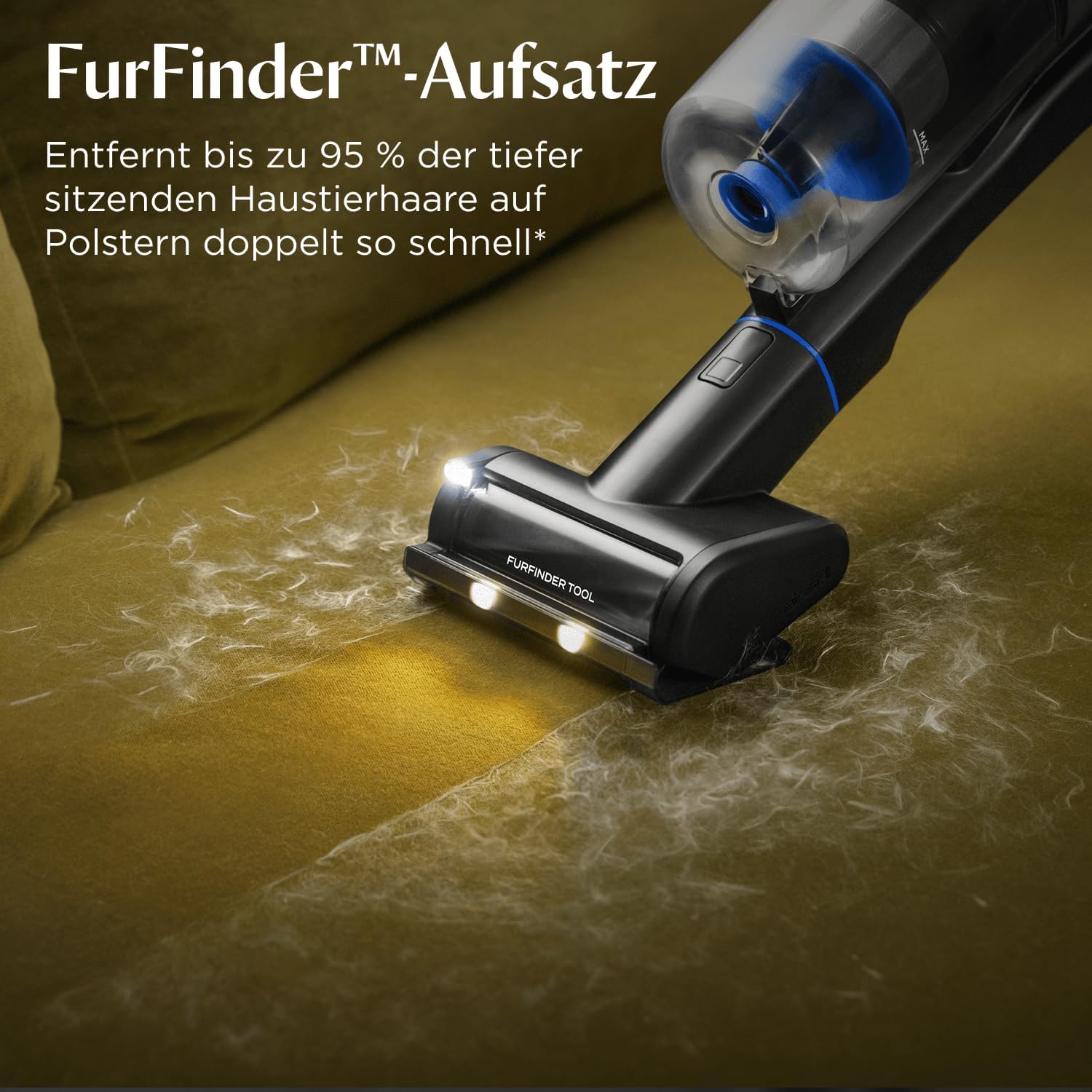 Bissell PowerClean FurGuard, Akku Staubsauger, 280W Motor, Selbstreinigende Bürstenrolle, FurFinder-Licht, Staubsauger Kabellos, Freistehend, HEPA-Filter, 2500 mAh Wechselakku, 50 min Laufzeit, 4091N