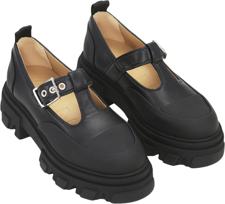 Ganni Cleated Mary Jane Black