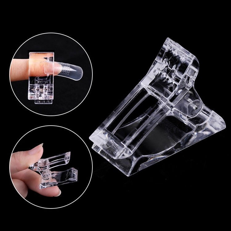 (10er Set) Acryl Fingernagel Clip Gel Nägel UV Klemmen - Transparent