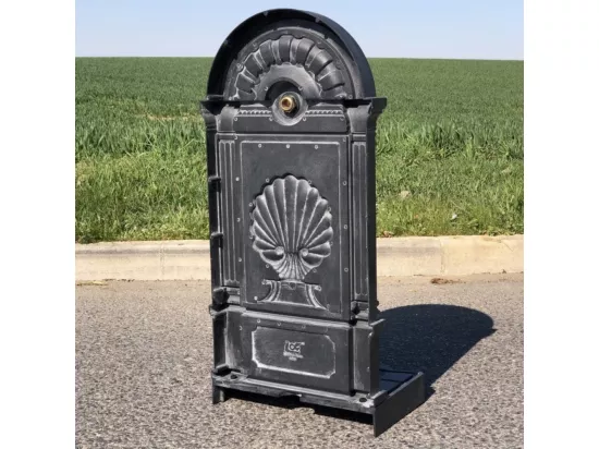 Fontaine de jardin extérieur en fonte aluminium noire 42 x 32 x 84 cm