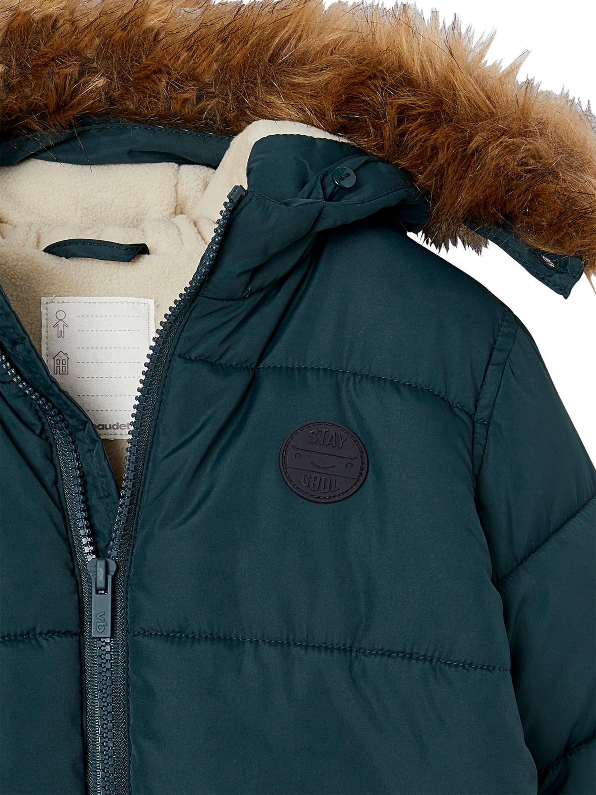Vertbaudet Jungen Jacke & Handschuhe mit Recyclingmaterial tannengrün