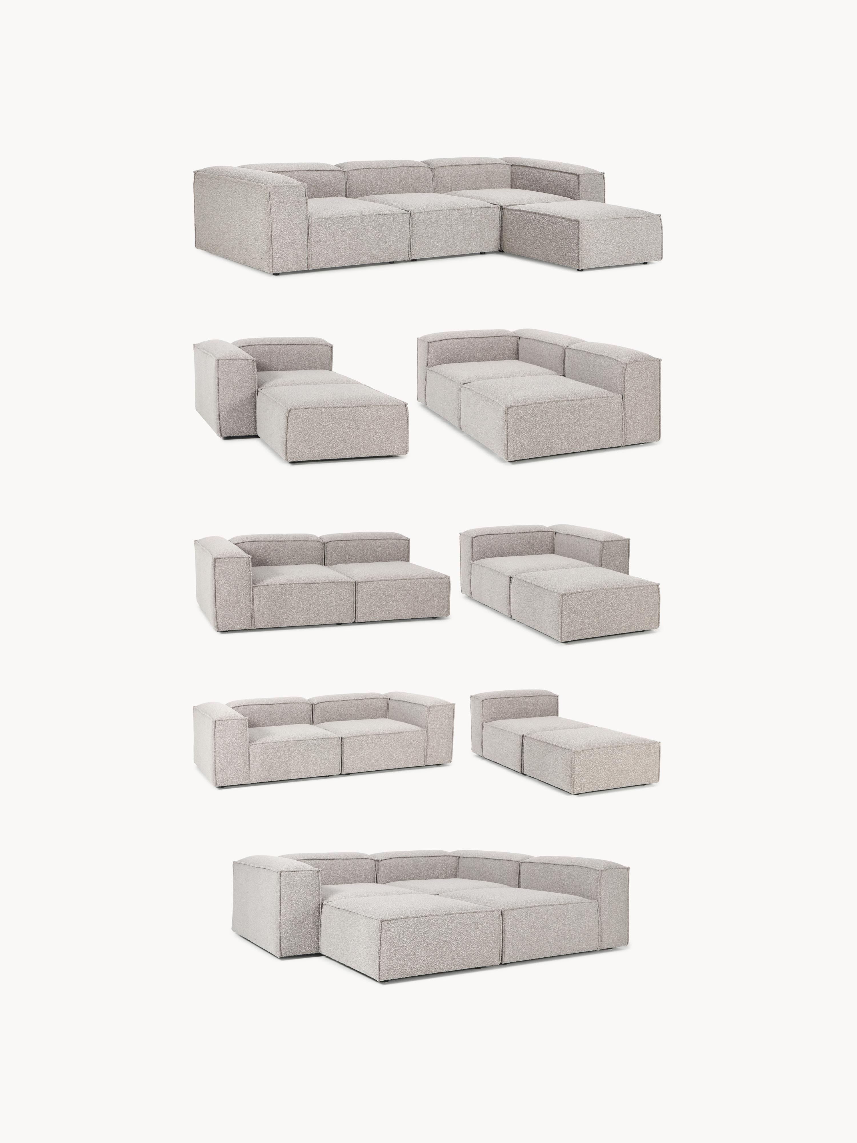Chaise longue hoekmodule Lennon van bouclé