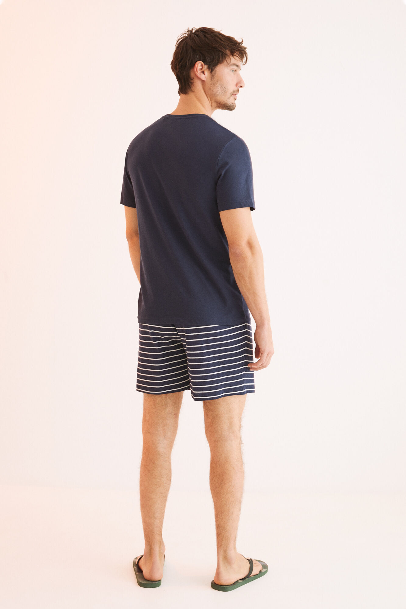 Pijama curto de algodão masculino Popeye - Azul