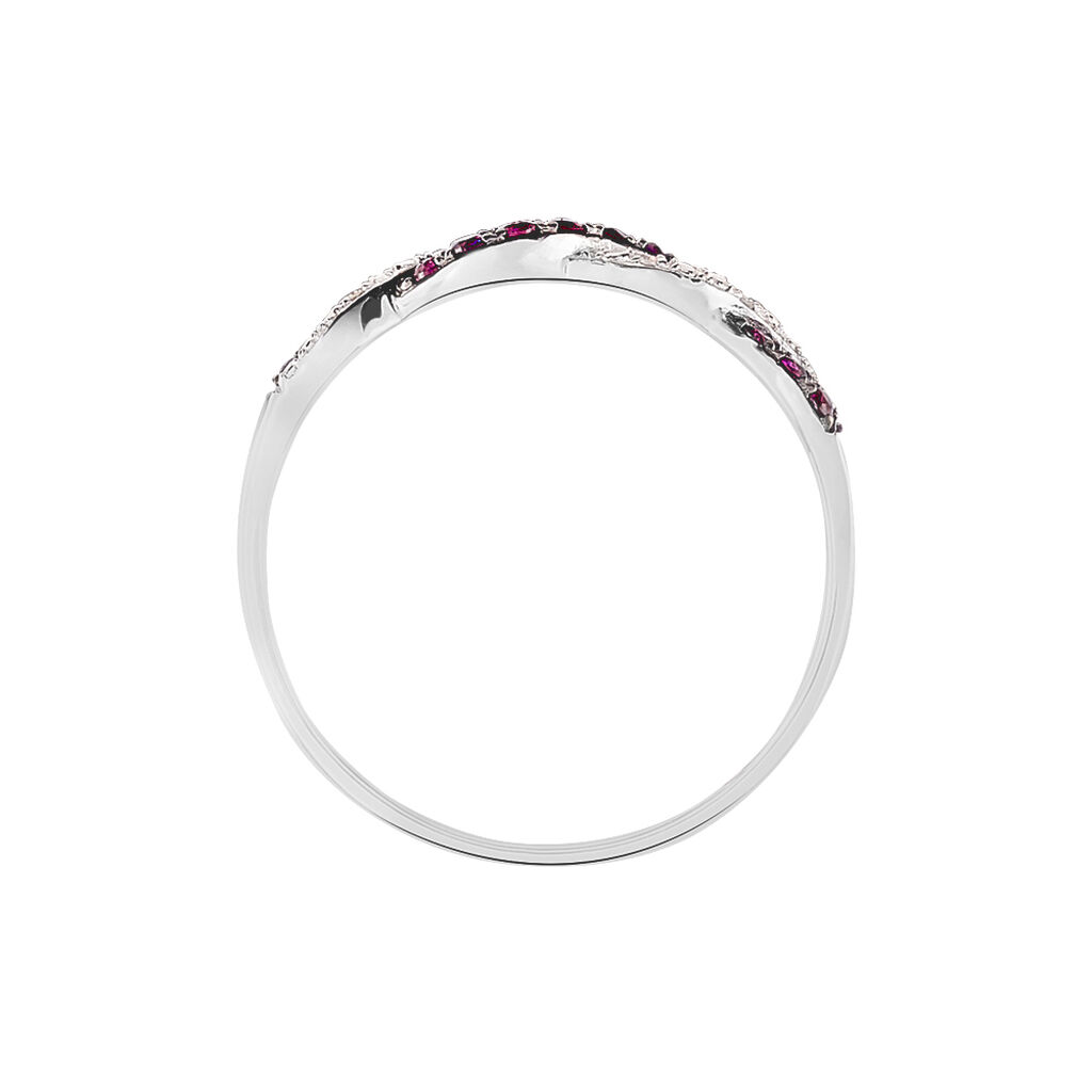 Bague Sofia Or Blanc Rubis Et Diamant