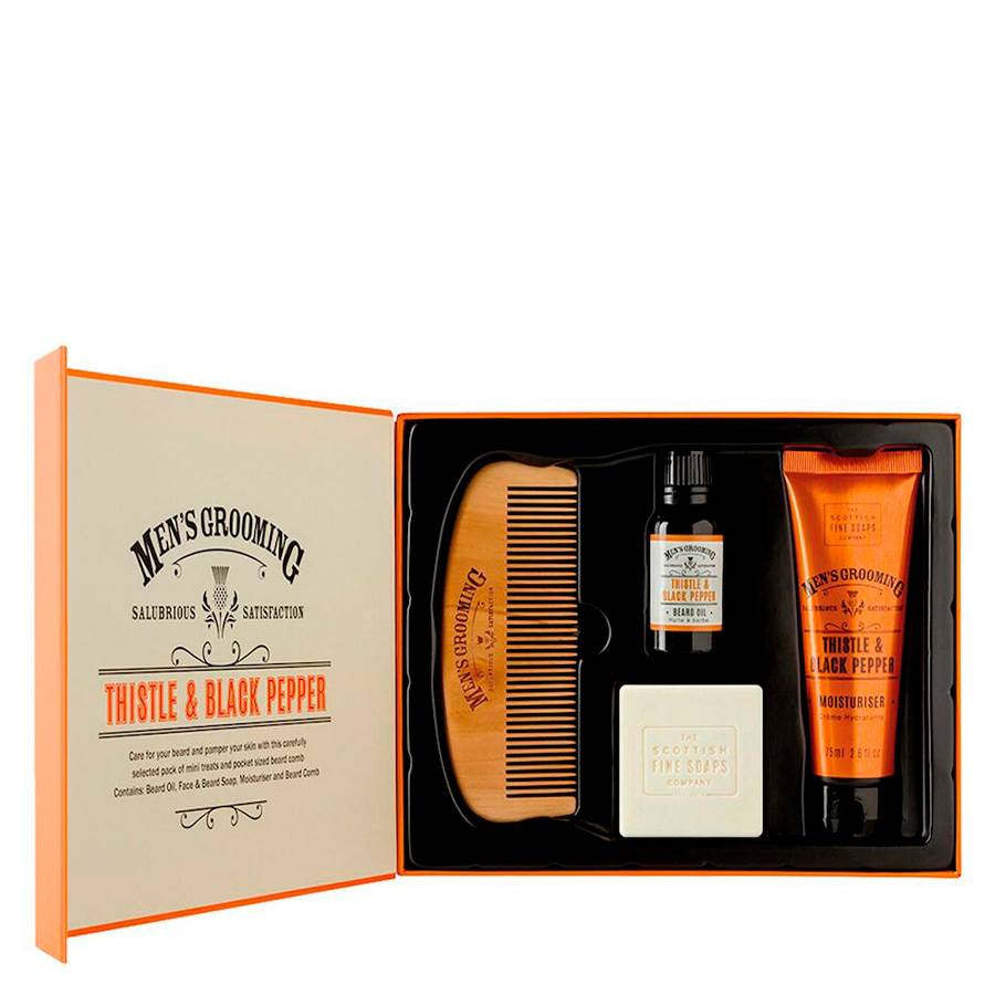 The Scottish Fine Soap Thistle & Black Pepper Face & Beard Care Kit