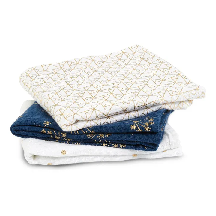 aden + anais Lange Metallic 70x70 cm - Pack de 3 | Doré