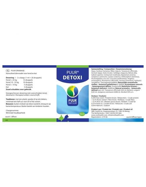 Puur Natuur Detoxi - Drainage - Supplement - Spijsvertering - 50 ml