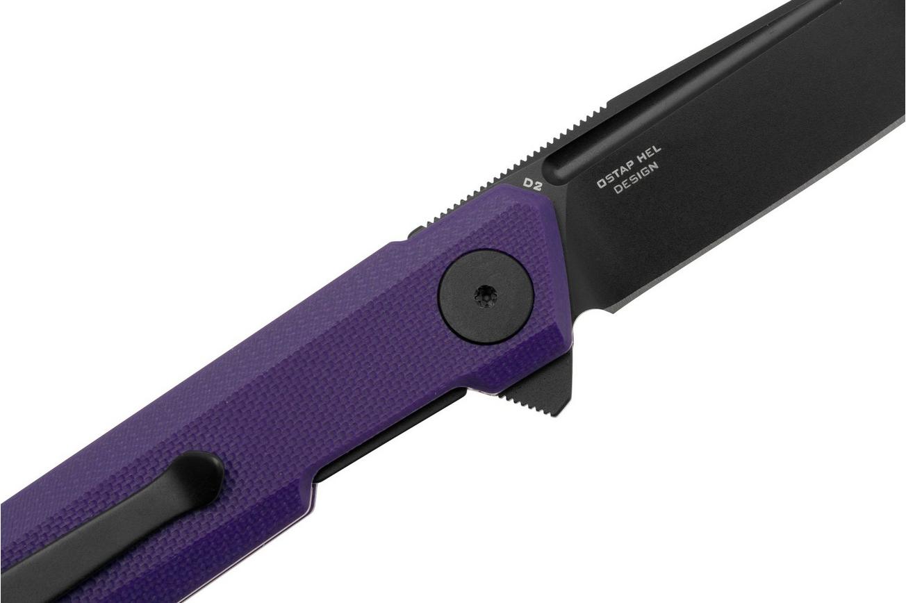 Bestechman Mini Dundee BMK03J Black PVD Purple G10, zakmes, Ostap Hel Design