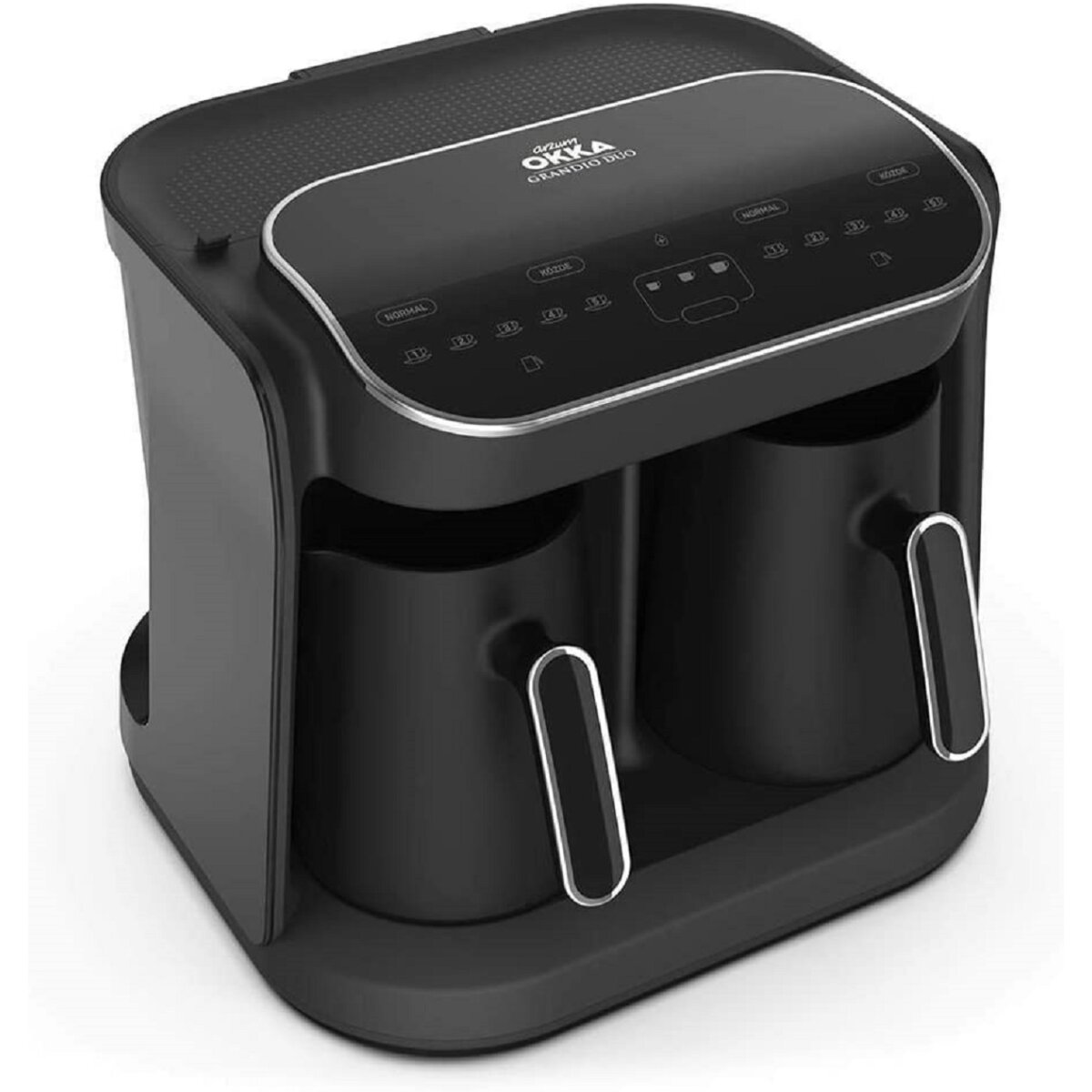 1400W Duo Mokka-Kaffeemaschine Schwarz, Silber