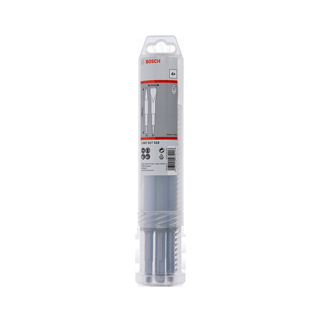 Bosch Standard Meissel-Set SDS-plus, Spitz- und Flachmeissel 4 Stück