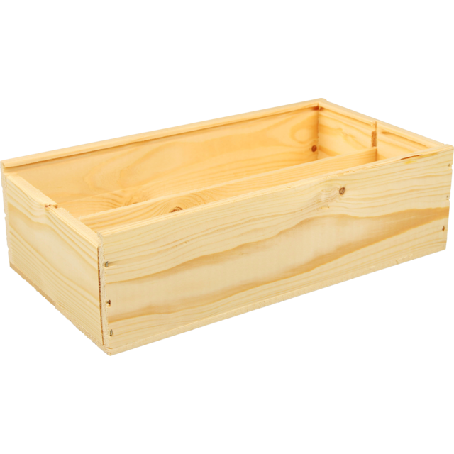 Wijnkist, 2 flessen, zonder deksel, 340x176x85mm, hout, naturel
