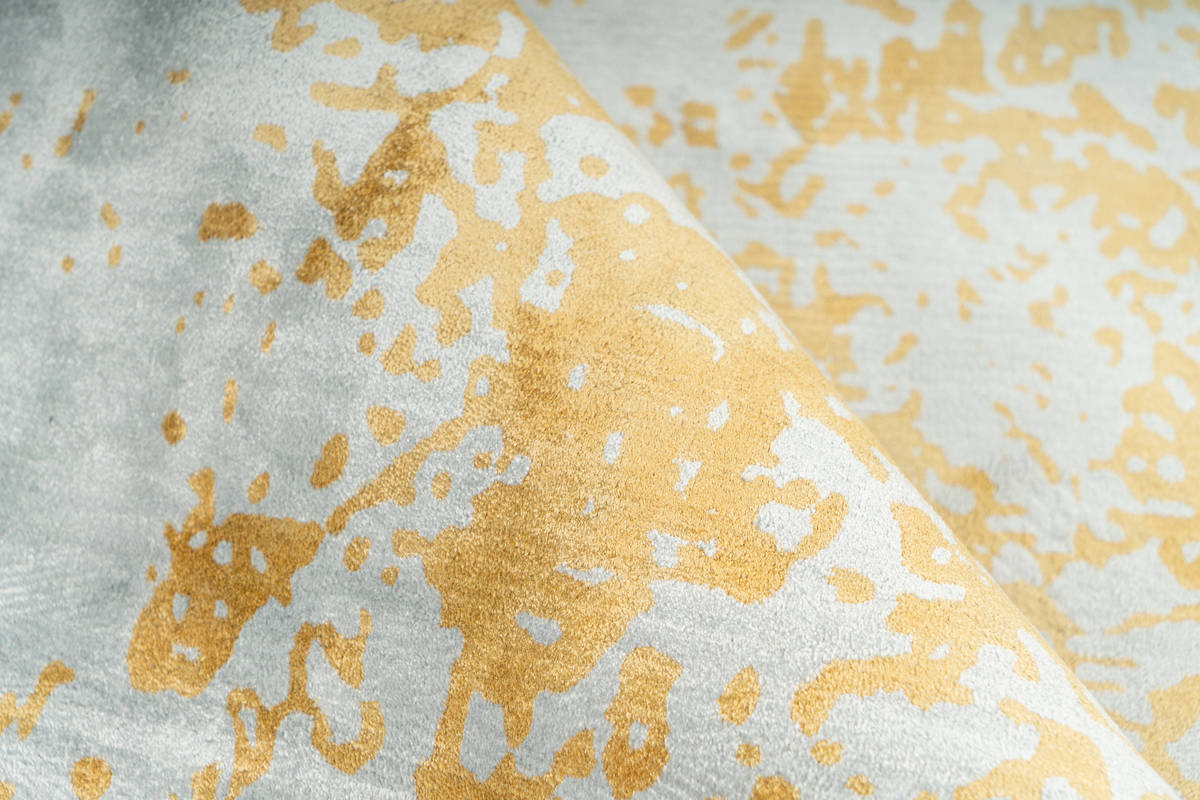 Kurzflorteppich DOLCE VITA 300 - grau-gold - handgewebt - 80x150 cm
