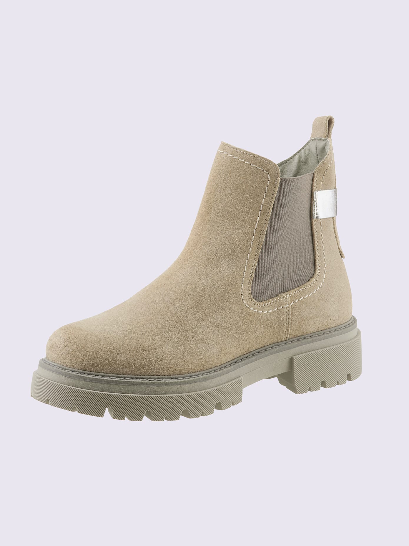 Bottines cuir velours de vache.
