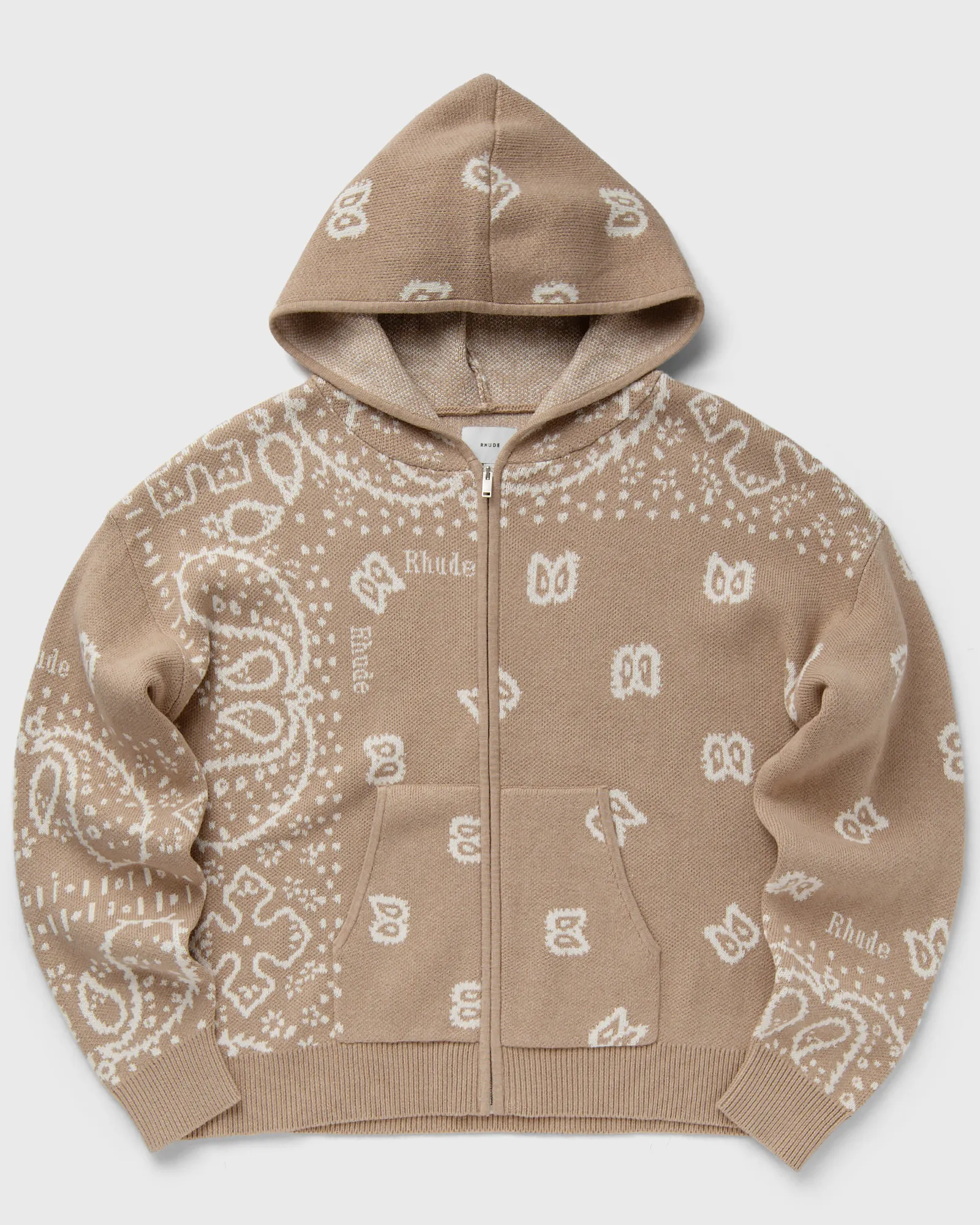 Rhude RHUDE BANDANA KNIT ZIP-UP