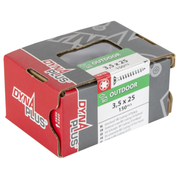 Dynaplus Schroef universeel platkop AR-coating TX-15 3.5x25 150 stuks