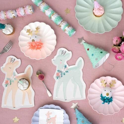 Meri meri bordjes pastel hertjes - 8st
