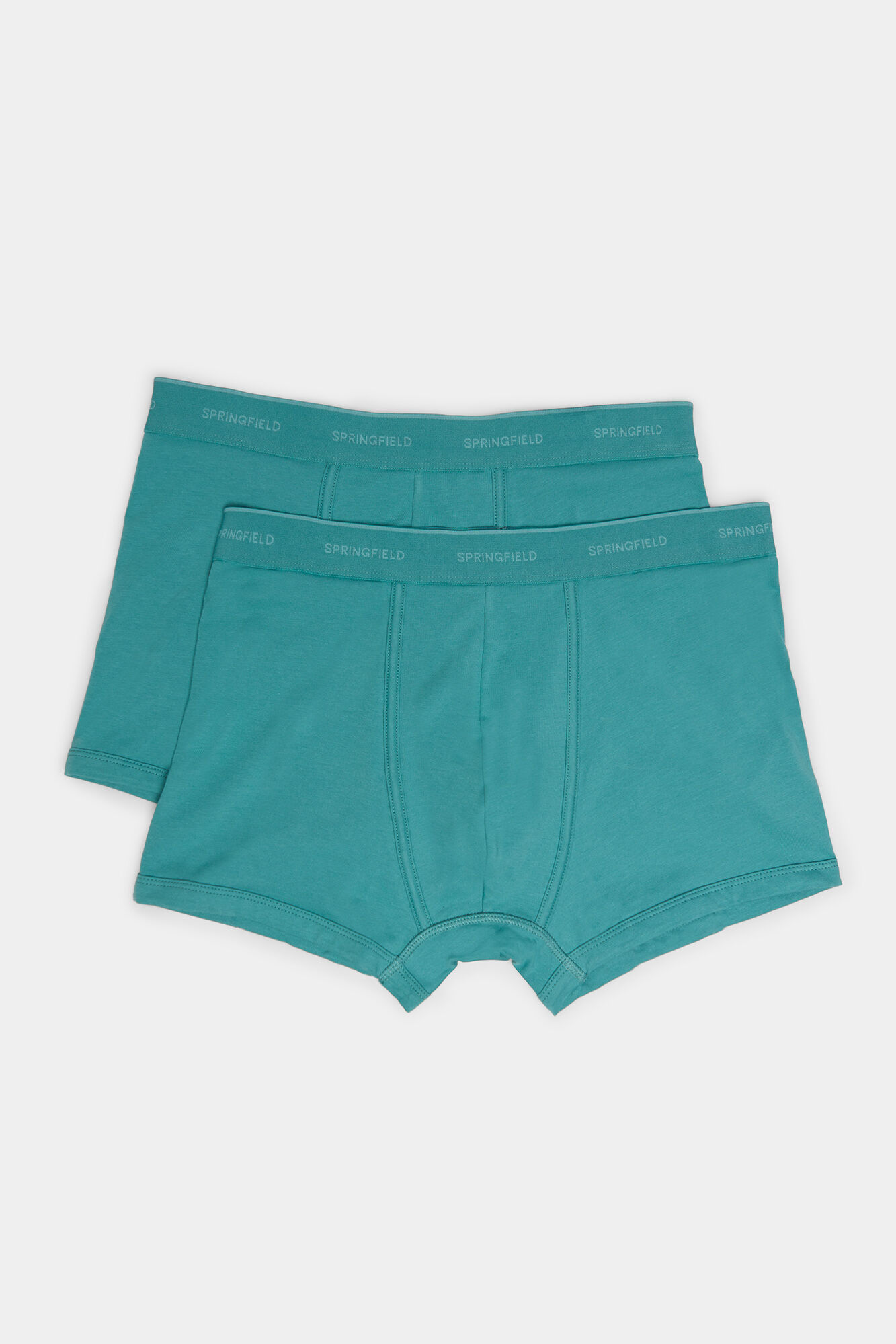 Pacote com 2 cuecas boxer básicas de algodão - Verde