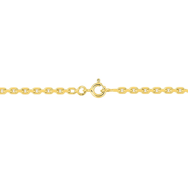 Chaîne mixte 40 cm - Maille Forçat diamanté - Or 18 Carats - Largeur 2.55 mm