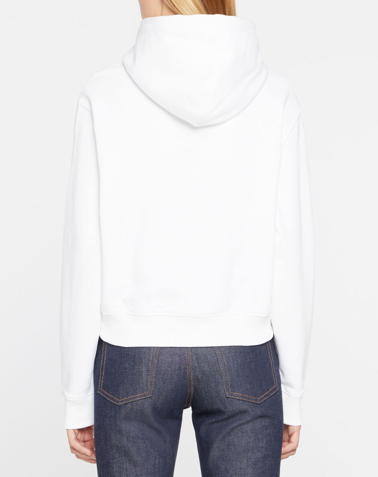 Tommy Jeans Sweat à capuche Crop Flag blanc