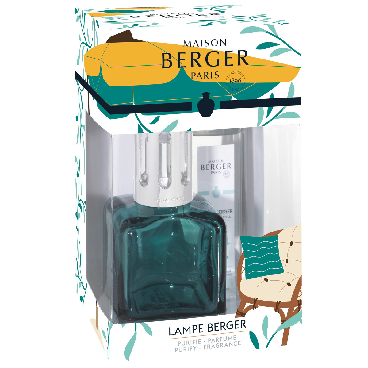 Coffret lampe à catalyse - Glacon Verte Summer - Eau des menthes - 250 ml