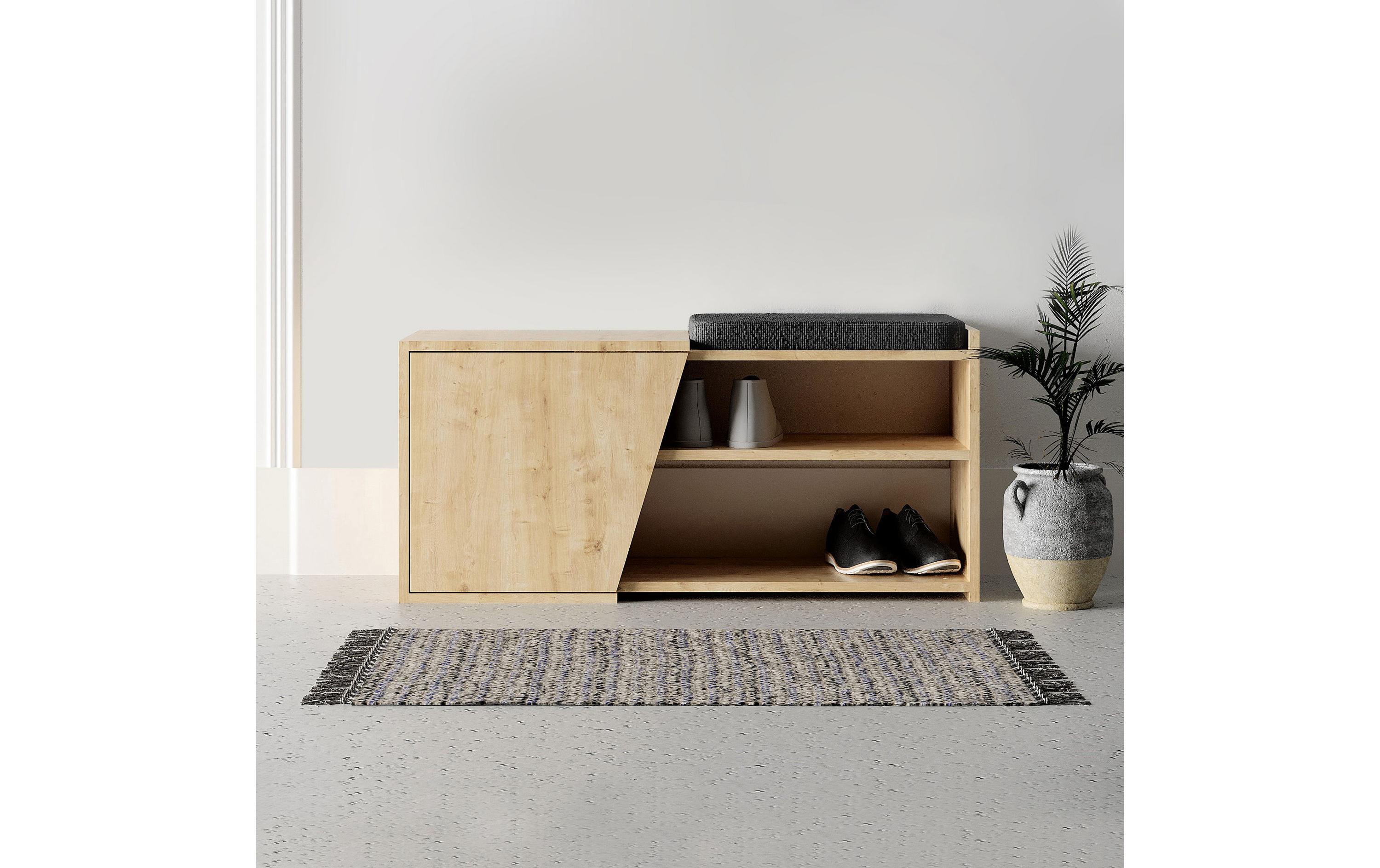 Schuhregal Fiona 104 x 37 x 47 cm, Nature/Weiss<br>Schuhschrank