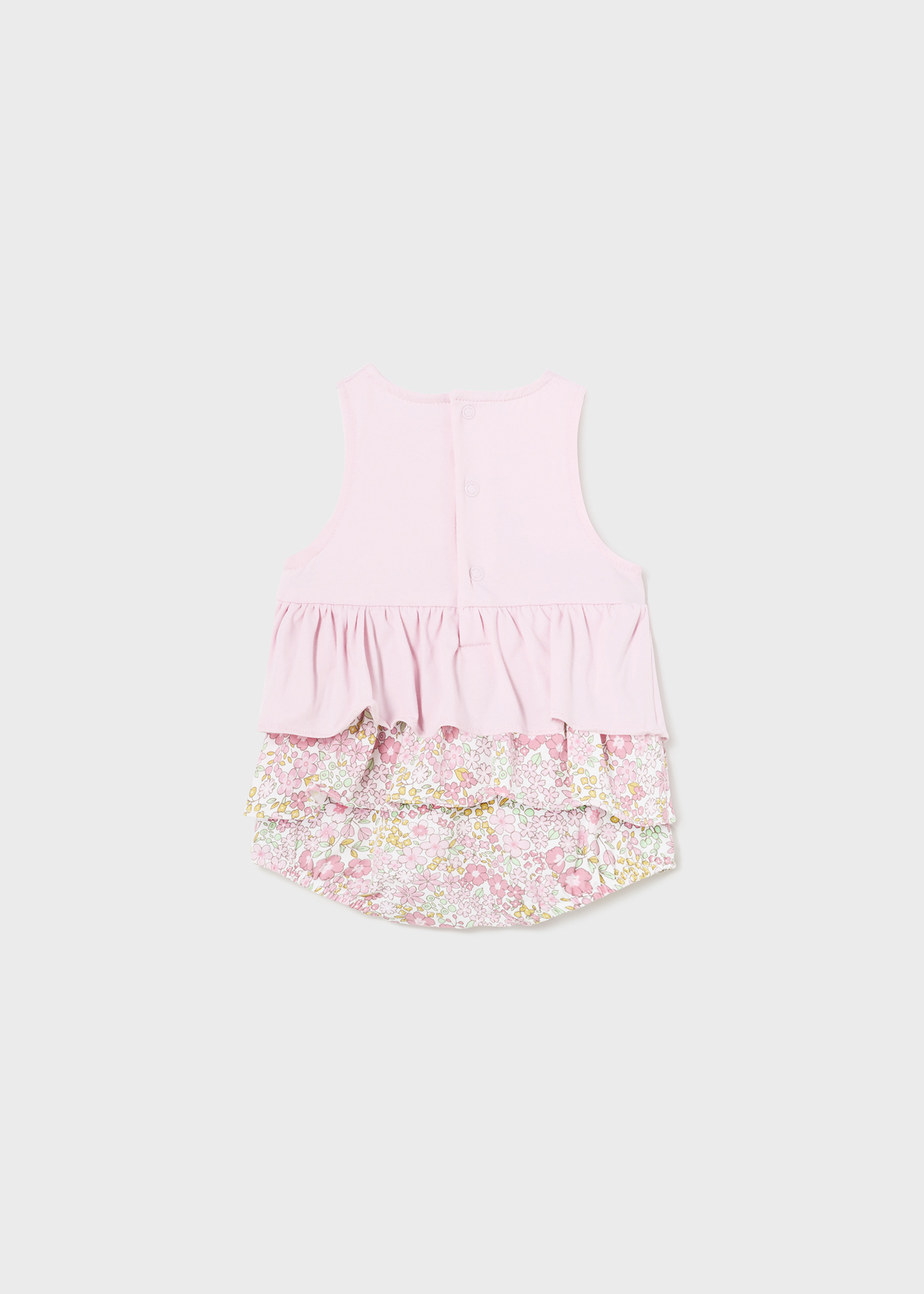Conjunto de 2 macacões estampados Better Cotton para recém-nascidos, rosa.