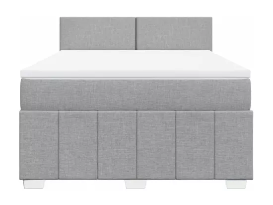 Sommier à lattes de lit avec matelas Gris clair 140x190cm Tissu