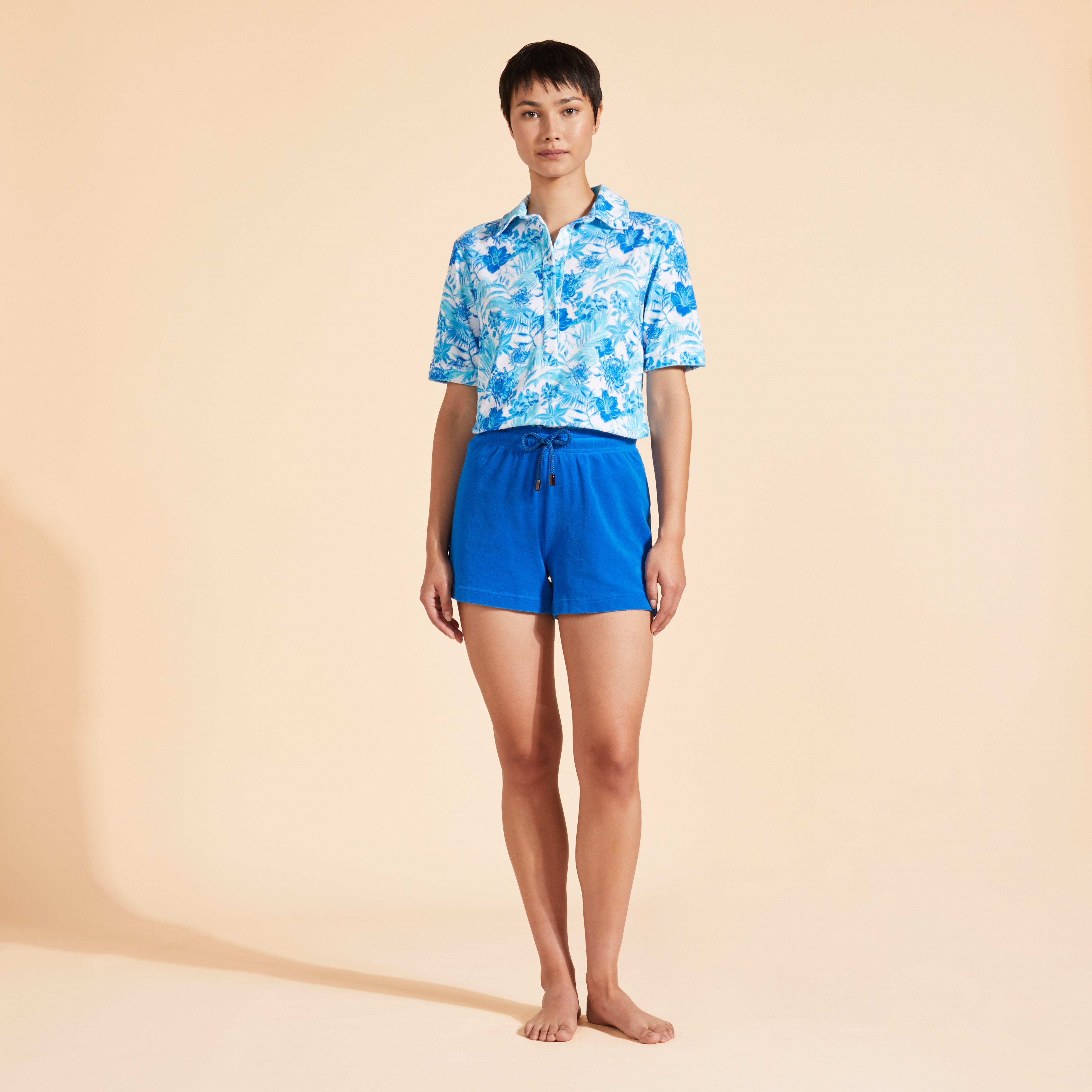 Polo en Éponge Femme Tahiti Flowers
