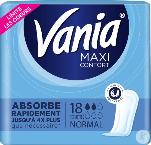 Vania Maxi Confort Serviettes Périodiques Normal 18 Serviettes