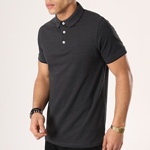 Polo Manches Courtes Paulos Gris Anthracite Noir