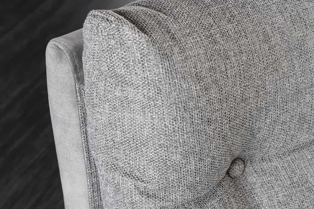 Moderne Sitzbank BIG GEORGE 160cm grau Samt Strukturstoff Taschenfederkern Metall