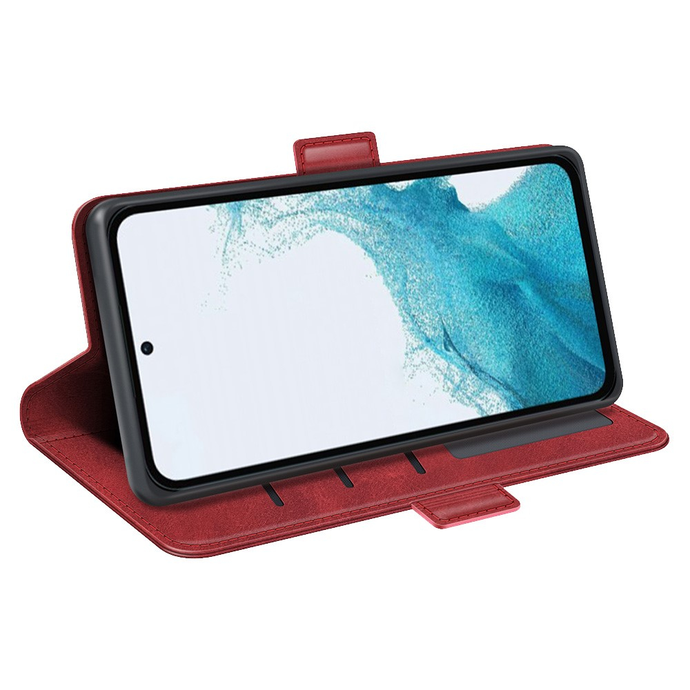Samsung Galaxy A54 5G Vintage Leder Tasche Flip Cover Fashion Design - Rot