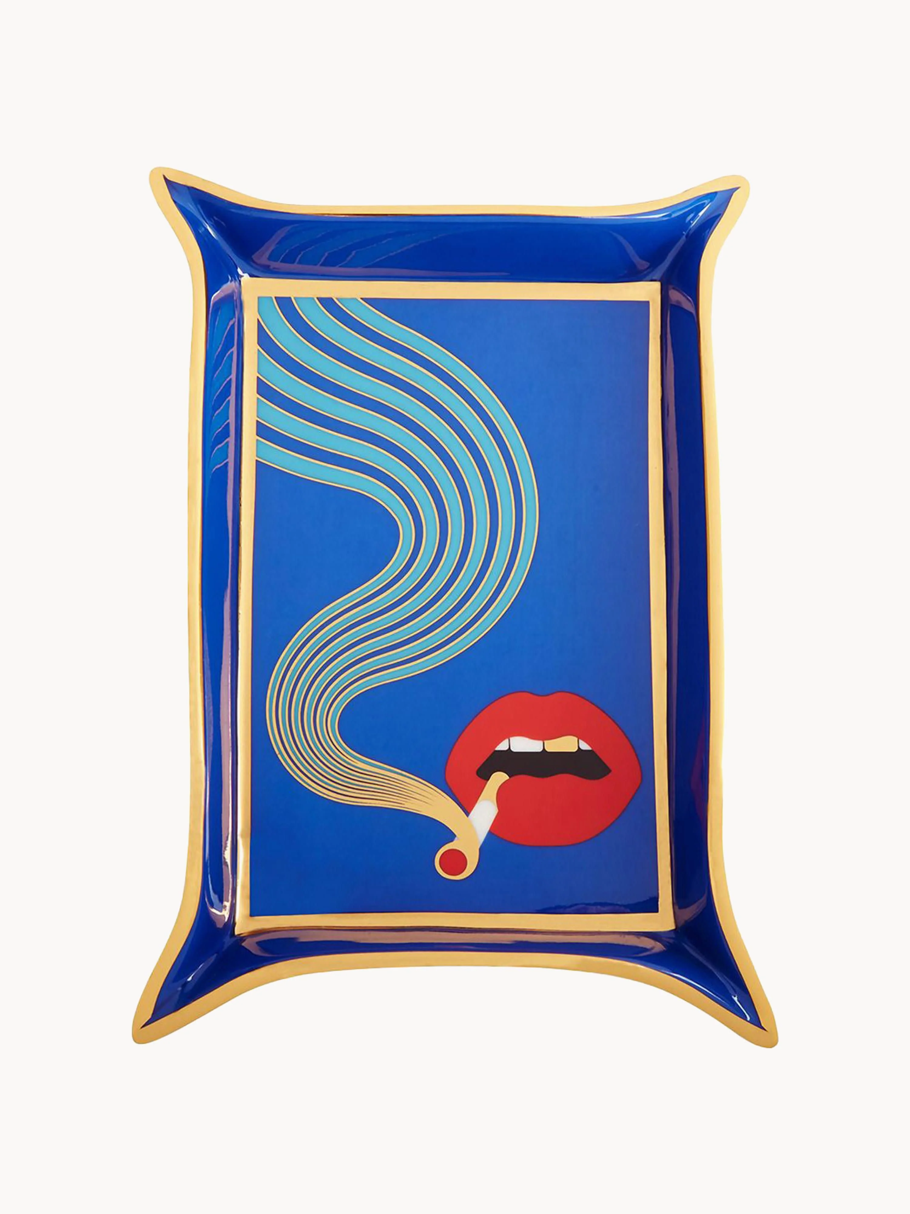 Decoratief porseleinen dienblad Full Dose met goud