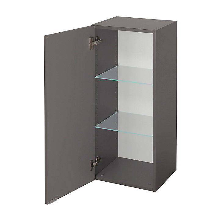 Armoire de salle de bains GoodHome Imandra gris taupé L.40 x H.90 x P.36 cm