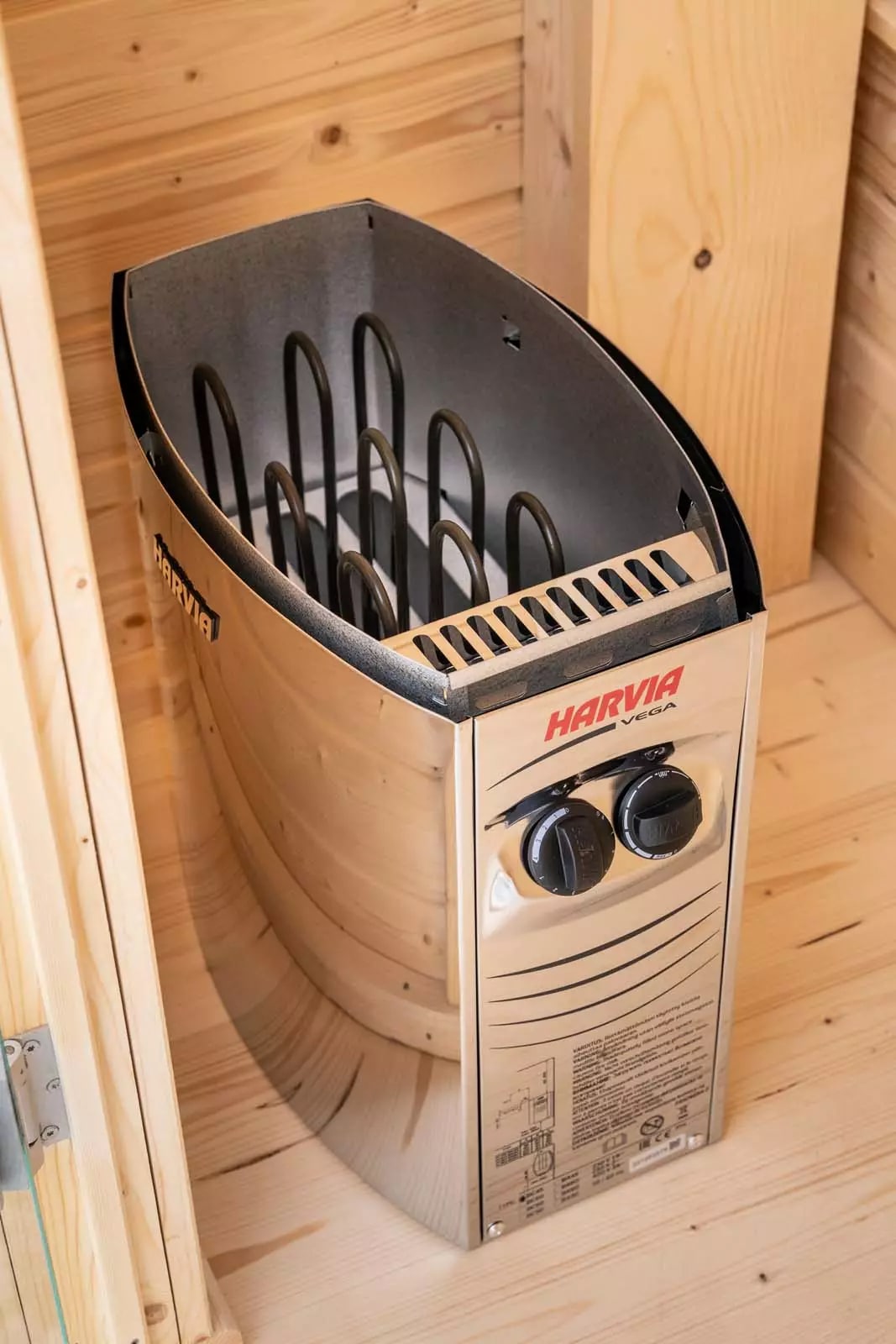 PureHaven Aussensauna 190x205x240 cm mit finnischem Saunaofen von Harvia inkl. kompletten Zubehör einfach montierbar energiesparend leichte Bedienung