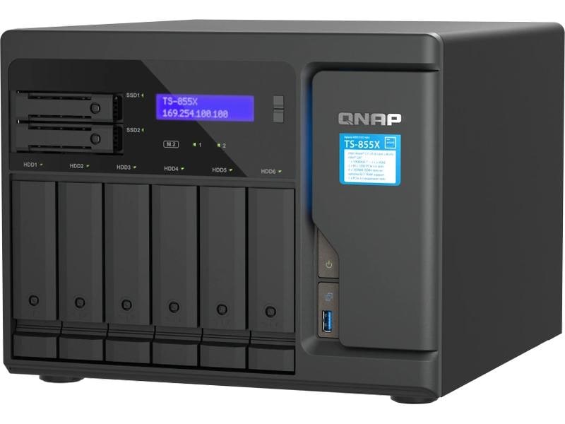 QNAP NAS TS-855X-8G 6 2-bay Leistungsstarkes 10 GbE NAS für die Bereitstellung von Hybrid-Infrastruktur Speicher und High-Speed Virtualisierungsanwendungen