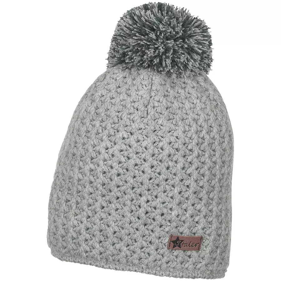 Sterntaler Strickmütze Microfleece silber melange