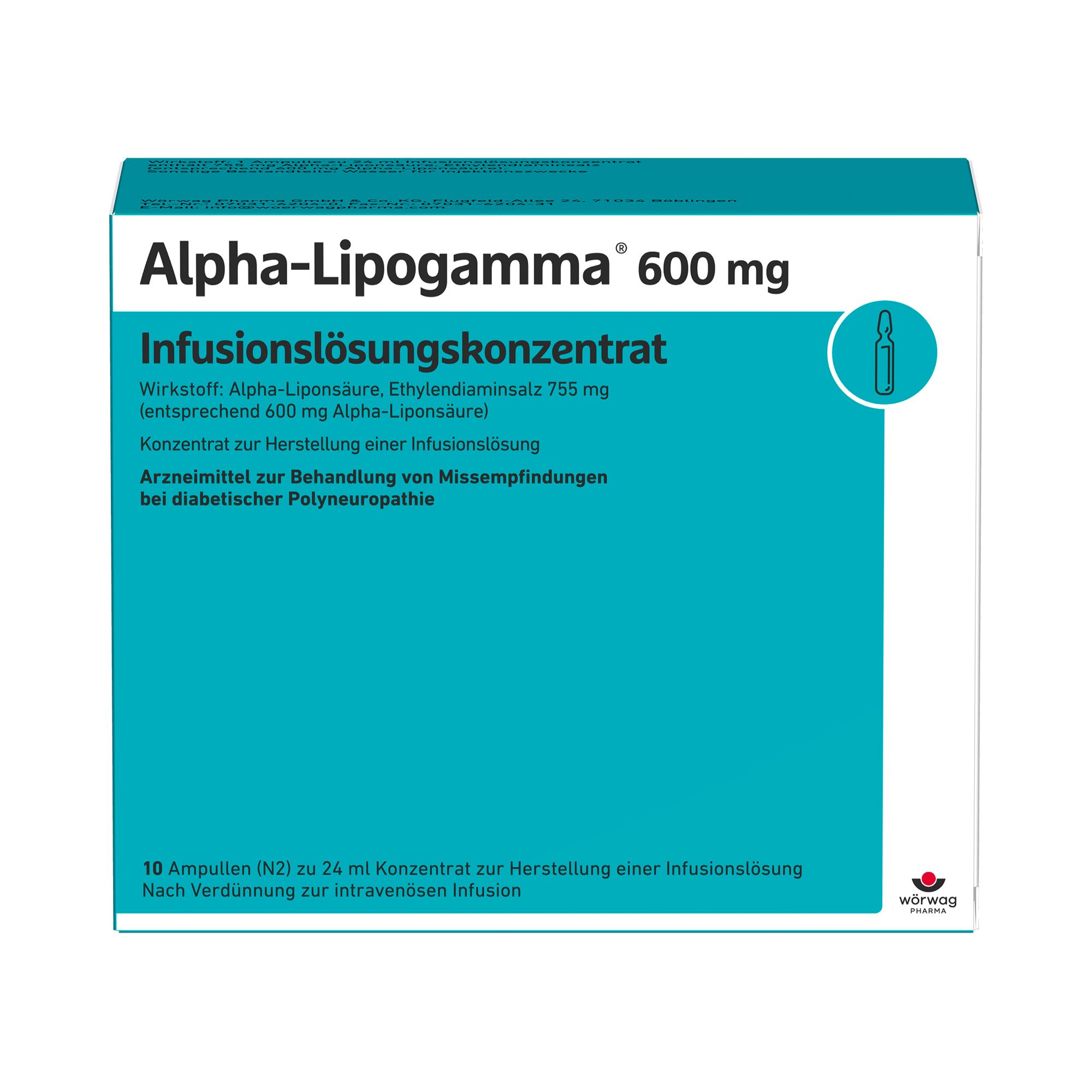 Alpha Lipogamma® 600 mg Infusionslösungskonzentrat