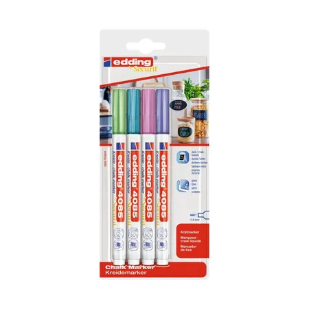 edding 4085 Kreidemarker Metallic, 1 - 2 mm, 4er Set